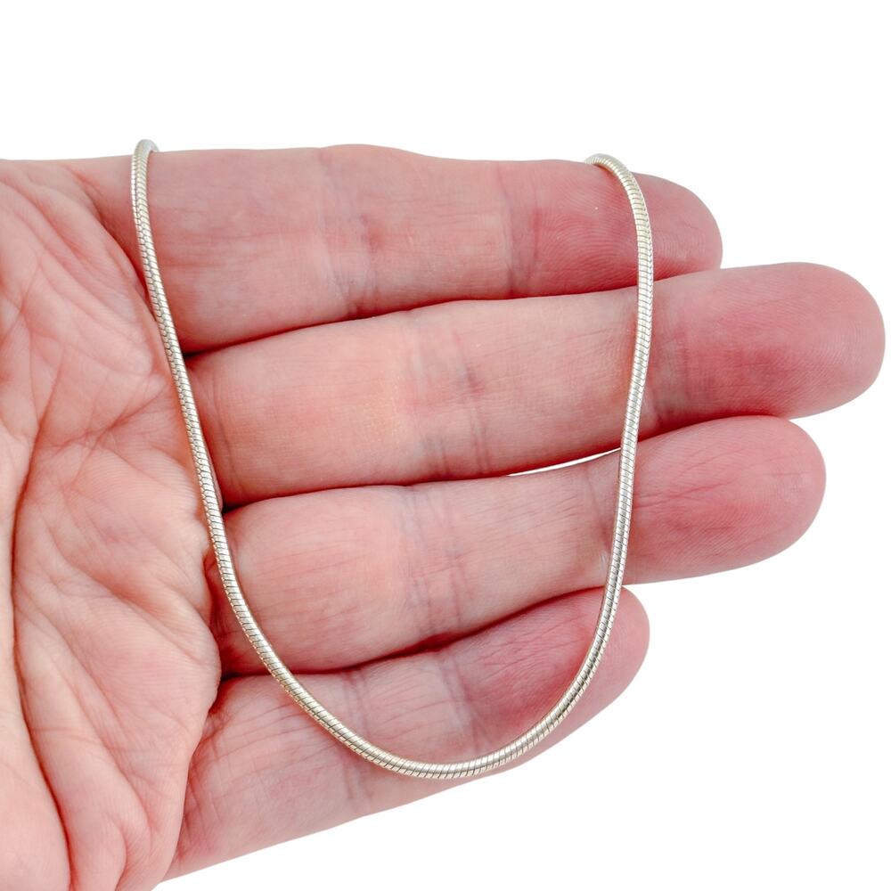 Vintage Sterling Silver 925 Snake Chain Necklace 18"